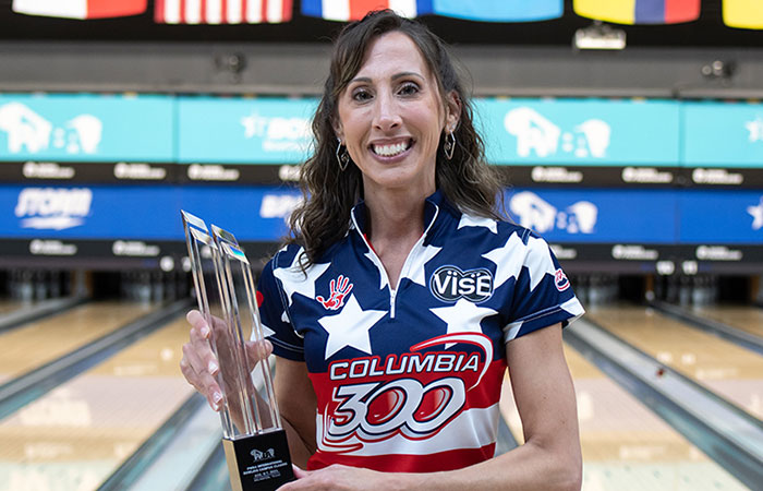 Jen Higgins wins the 2021 PWBA International Bowling Campus Classic